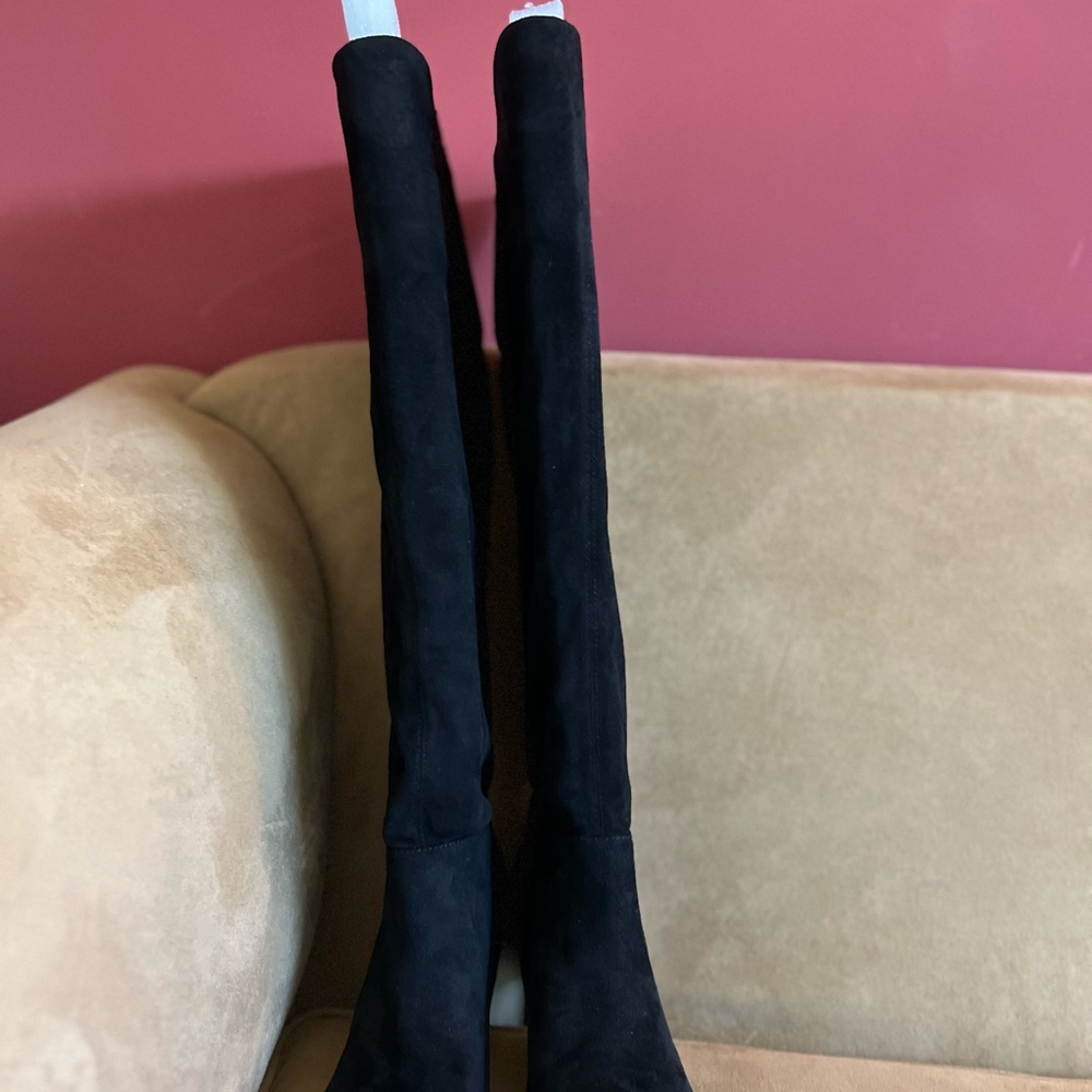BCBGGeneration Black Faux Suede Boots Size 10(Wide Calf), Never Worn - Picture 3 of 6